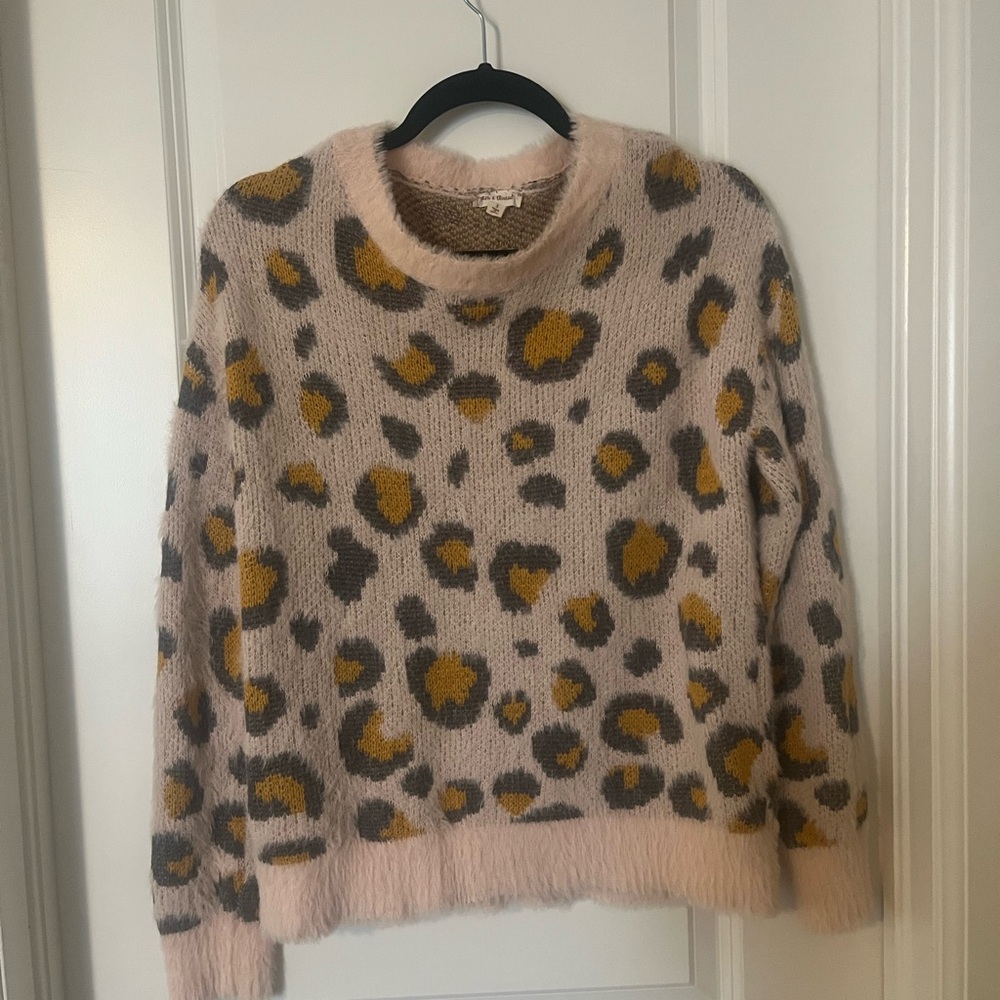 Leopard Print Fuzzy Sweater